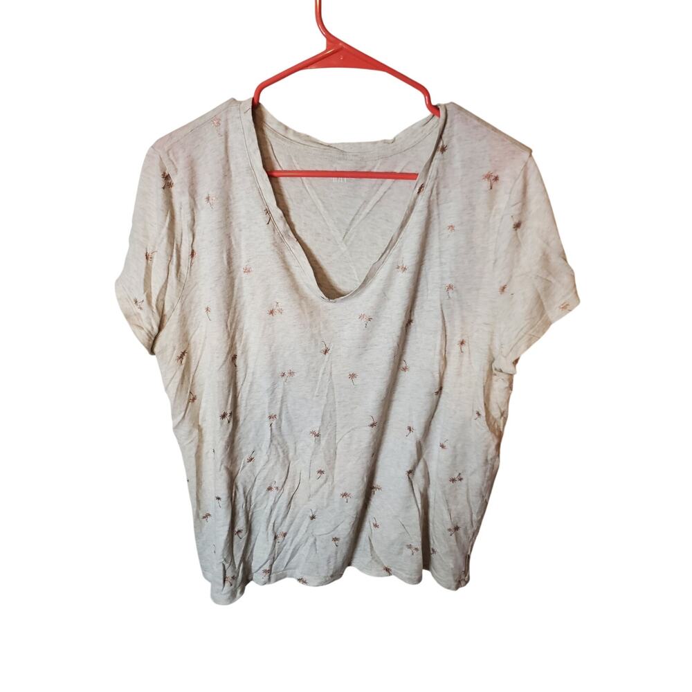 Gap V-Neck Favorite Tee with Gold Palm Trees, XXL